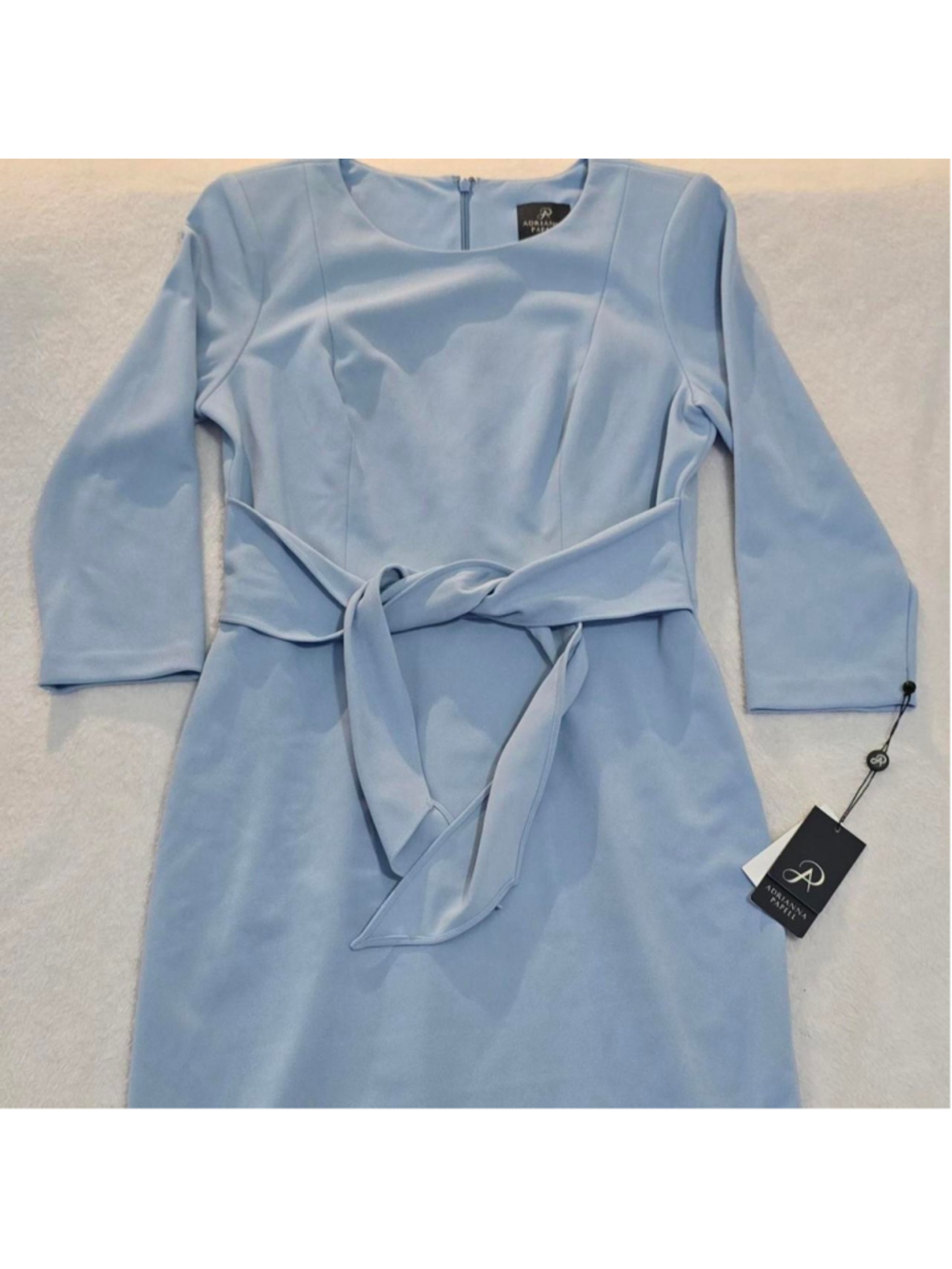 Adrianna Papell light blue dress with tie waist, size 6 #formal #eveningwear